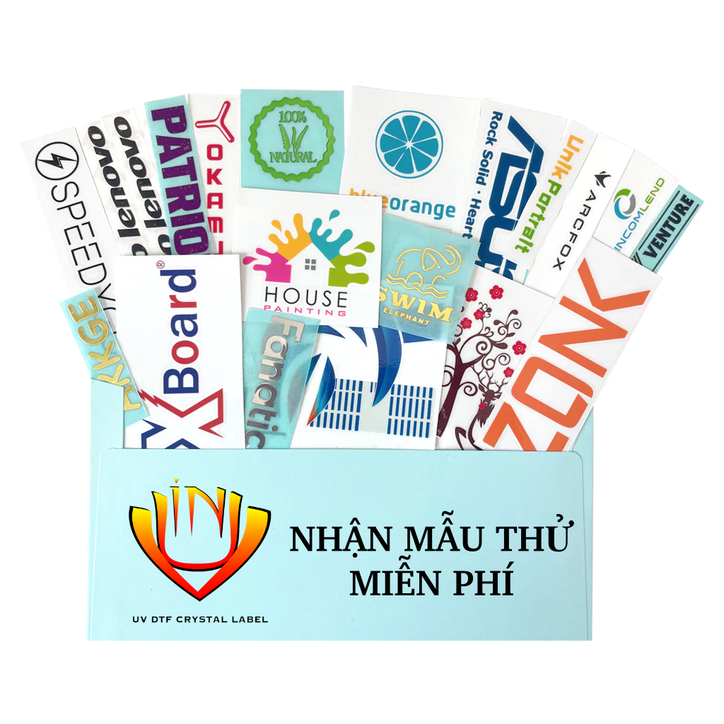 Mẫu thử miễn phí IN UVDTF - sample pack for free - tem in chuyển nhiệt công nghệ UV DTF