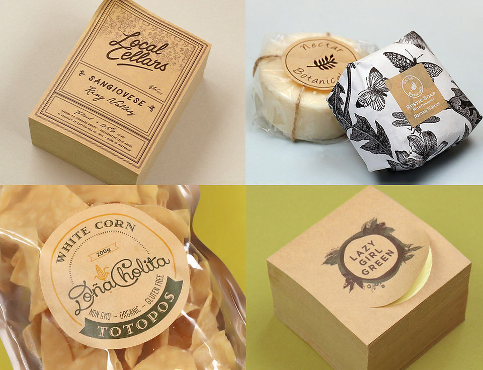 Tem giấy Kraft 2 màu – nhạt, đậm, cán bóng hoặc mờ – In lấy ngay trong ngày - Ảnh 12