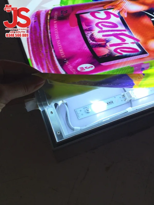 Hộp đèn vải 1 mặt độ dày 6cm - fabric light box 6cm - Ảnh 3