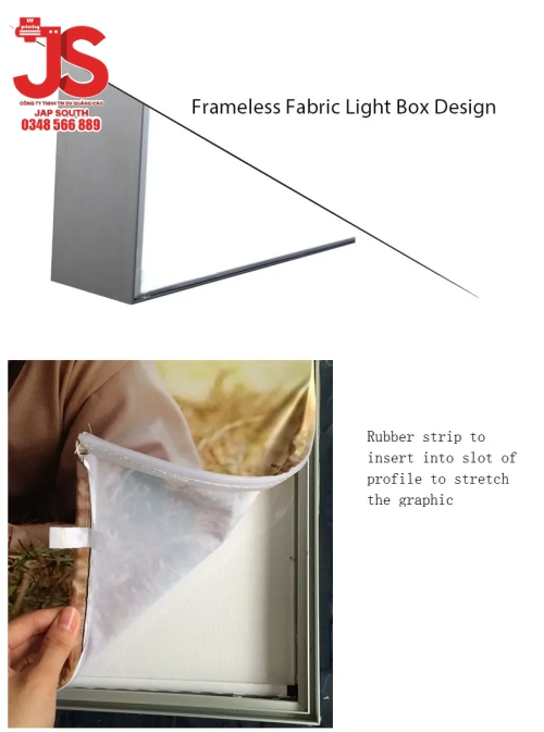 Hộp đèn vải 1 mặt độ dày 6cm - fabric light box 6cm - Ảnh 5