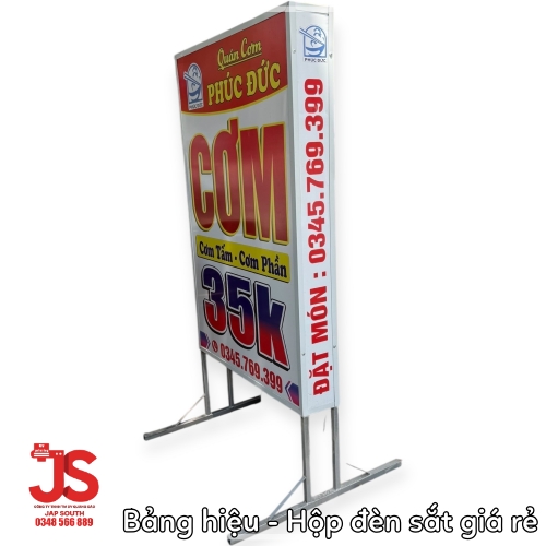 Biển Quảng Cáo Hộp Đèn Khung Sắt In UV Đèn Led