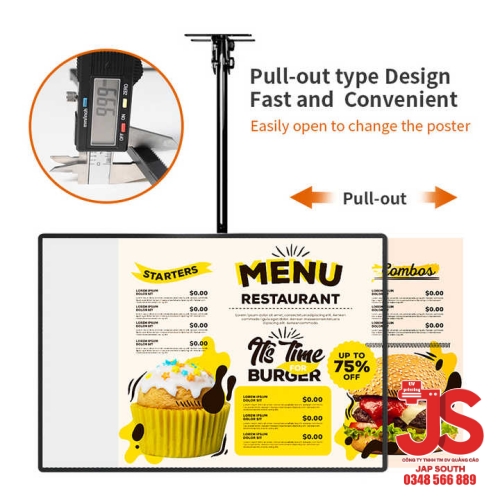 Kệ Treo, giá đỡ gắn trần cho Menu – Tranh Điện LED siêu mỏng - Ảnh 5